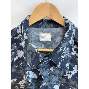 USN US Navy Digital Camo Military Field Shirt Jacket Mens Size Large